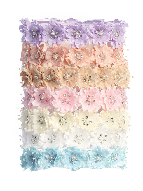 Girls Flower Crown with Satin Bow